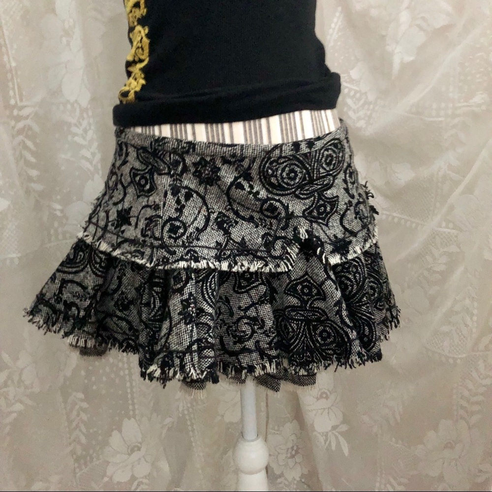 L.A.M.B. FALL 2005 Mini Tiered Raw Edge Skirt RARE